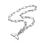 Colliers pendants en acier inoxydable 304 queue de baleine, avec des chaînes de trombones, chaînes câblées