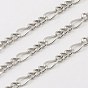 304 Stainless Steel Figaro Chains, Decorative Chains, Unwelded