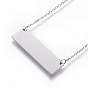 304 Stainless Steel Pendant Necklaces, with Cable Chains, Rectangle