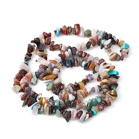 Mixed Gemstone Beads Strands, Chip, Mixed Dyed and Undyed