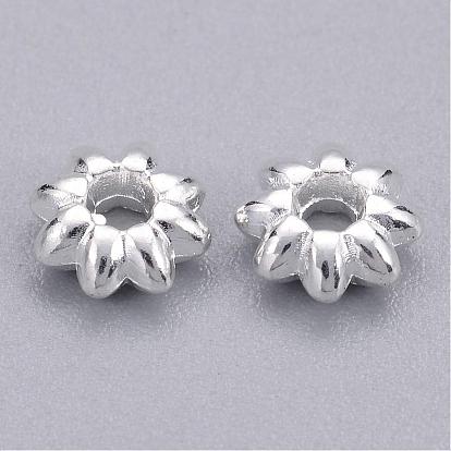 Tibetan Style Alloy Flower Spacer Beads, Cadmium Free & Lead Free, 5.5x2mm, Hole: 1.8mm, about 6300pcs/1000g