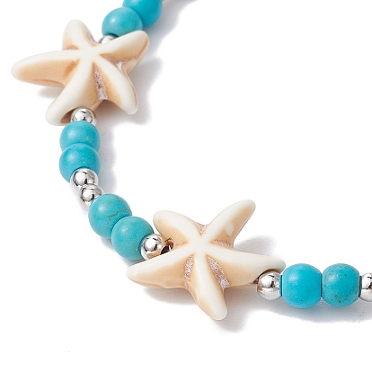 Женские браслеты из бисера в виде морских звезд из синтетической бирюзы