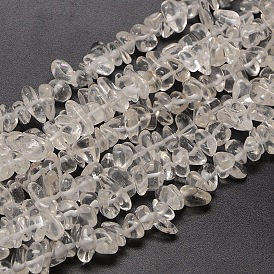 Éclats de cristal de quartz naturel perles brins, 8~14x4~8x3~6mm, Trou: 1mm, environ 15~16 pouce