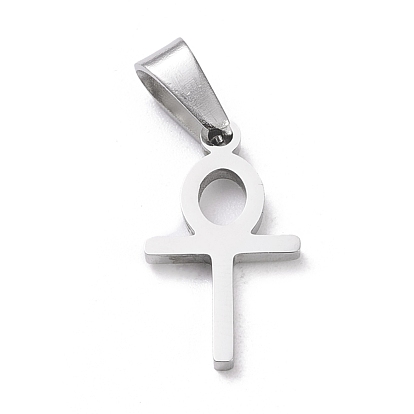 Easter Ion Plating(IP) 304 Stainless Steel Pendants, Laser Cut, Ankh Cross