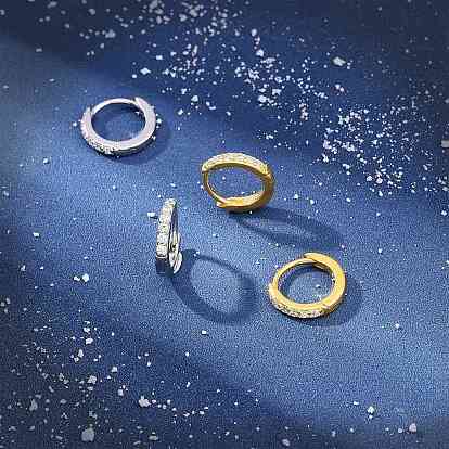 Пандахолл элита 2пара 2 цвет 925 маленькие серьги-кольца из стерлингового серебра, гипоаллергенные серьги, серьги-кольца с кубическим цирконием для нее