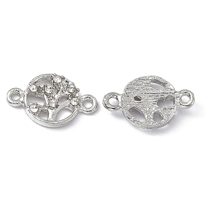 Alloy Connector Charms, Tree of Life Links, with Rhinestones