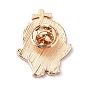 Alfiler esmaltado animal con palo de viento, insignia de aleación de oro claro para ropa de mochila