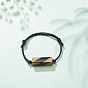 Bracelet perlé rectangle acrylique avec cordon polyester ciré, bracelet réglable pour femme