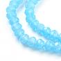 Glass Beads Strands, Imitation Jade Style, Faceted, Rondelle