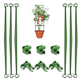 Ensembles d'outils de jardinage, Comprend des boucles universelles en plastique en rotin à fleurs, des clips et un piquet et un connecteur de support de jardin, boucle en rotin fleur
