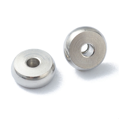 202 Stainless Steel Spacer Beads, Flat Round