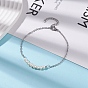 Bracelet à maillons en perles de nacre naturelle avec 304 chaînes forçat en acier inoxydable pour femme