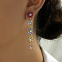 Boucles d'oreilles pendantes en laiton plaqué or véritable, micro pavé de zircone cubique pour femmes, fleur