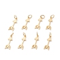 Encantos de bronce, con anillos de salto, larga duración plateado, flecha