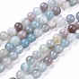 Natural Striped Agate/Banded Agate Beads Strands, Dyed & Heated, Round