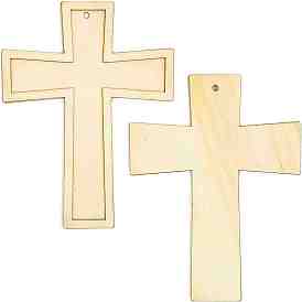 Крест незавершенные деревянные украшения, пеньковой мозга, пасхальные подвесные украшения, для украшения дома подарка партии