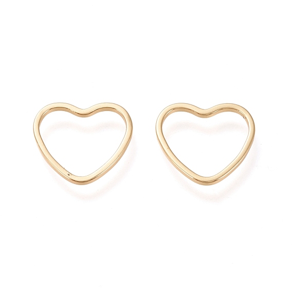 Brass Linking Ring, Long-Lasting Plated, Heart