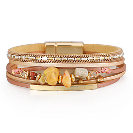 European and American Ethnic Style Casual Magnetic Clasp Bracelet with Copper Tube