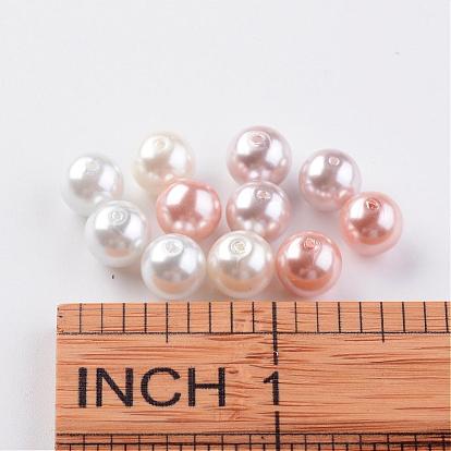 Glass Pearl Bead Sets, Eco-Friendly, Round, Dyed