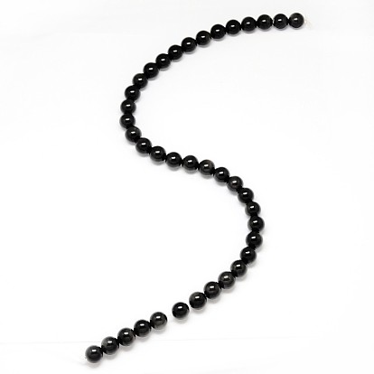 Grade AA Natural Obsidian Round Beads Strands