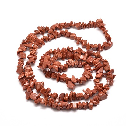 Synthetic Goldstone Chip Bead Strands, 5~8x5~8mm, Hole: 1mm, about 31.5 inch