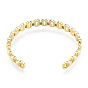Bracelet manchette ouvert ovale en zircone cubique, bijoux en laiton doré pour femme, sans nickel