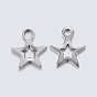 304 Stainless Steel Charms, Cut-Out, Star