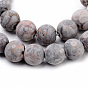 Natural Maifanite/Maifan Stone Beads Strands, Frosted Style, Round