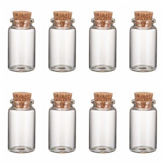 Glass Jar Glass Bottles, with Cork Stopper, Wishing Bottles, Clear, 50x27mm