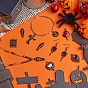 18 pcs 9 pendentifs en alliage de strass de style halloween, avec l'émail, pour bricolage collier bracelet boucle d'oreille accessoires, coeur avec papillon & croix & miroir