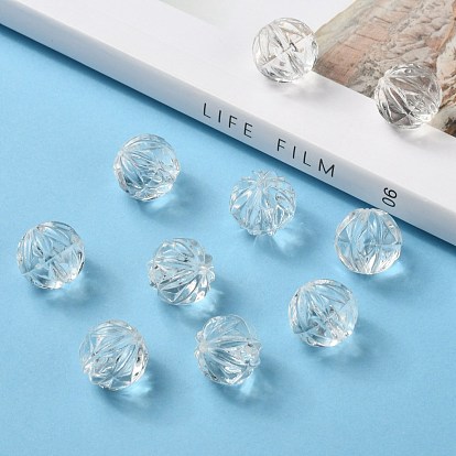 Perles acryliques transparentes, forme de melon, 15mm, trou: 2 mm, environ 220 pcs / 500 g