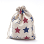Polycotton(Polyester Cotton) Packing Pouches Drawstring Bags, with Printed