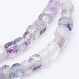 Natural Fluorite Beads Strands, Cube
