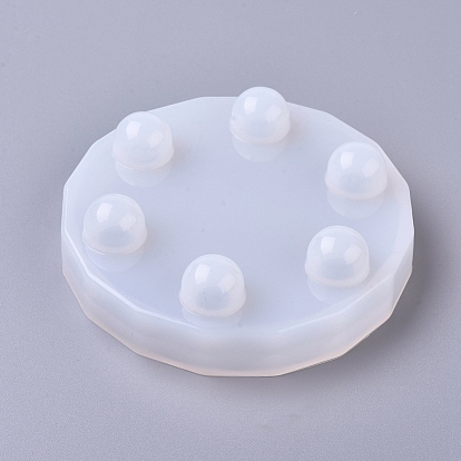 DIY Flat Round Display Stand Silicone Molds, Resin Casting Molds, For UV Resin, Epoxy Resin Jewelry Making