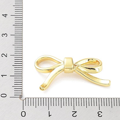 Rack Plating Brass Pendants, Cadmium Free & Lead Free, Long-Lasting Plated, Bowknot Charms