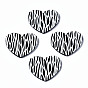 3 d кулоны акриловые печатные, сердце с узором в полоску зебры, черно-белые