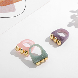 Геометрические кольца из смолы в стиле ретро для женщин — уникальная коллекция украшений в винтажном стиле