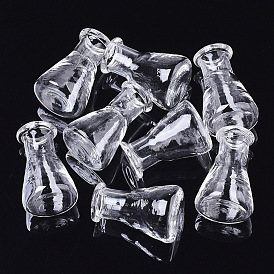 Cubierta de globo de vidrio soplado semi-manual, para dijes de colgantes de frasco de vidrio diy, florero
