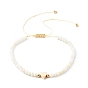 Bracelets de perles de nylon tressés réglables, perles de verre galvanoplastie rondelles à facettes, tour perle de verre