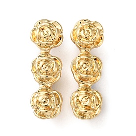Brass Multi-Strand Links, Long-Lasting Plated, Lead Free & Cadmium Free, Rose Flower Connector