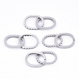 201 Stainless Steel Linking Rings, Quick Link Connectors, Laser Cut, Oval