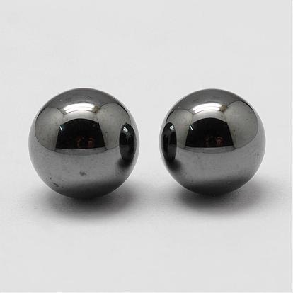 Non-magnétiques perles synthétiques d'hématite, sphère de pierres précieuses, pas de trous / non percés, ronde