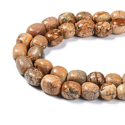Natural Picture Jasper Beads Strands, Nuggets Tumbled Stone