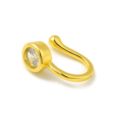 Clip de zircone cubique clair sur les anneaux de nez, manchette de nez en laiton bijoux non perçants pour femmes