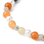 Bracelet extensible en perles de plastique ABS et pierres précieuses mélangées naturelles