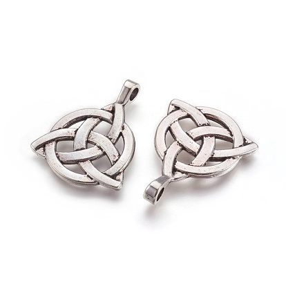Trinity Knot/Triquetra, Irish Tibetan Style Alloy Pendants, Lead Free & Cadmium Free, 35x27x2mm, Hole: 3mm