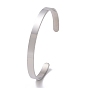 304 Stainless Steel Open Cuff Bangle, Inspirational Word Bangle for Men Women