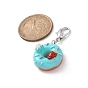Doughnut with Strawberry Resin Pendants Decorations Set, Lobster Clasp Charms, Clip-on Charm, for Keychain, Purse, Backpack Ornament