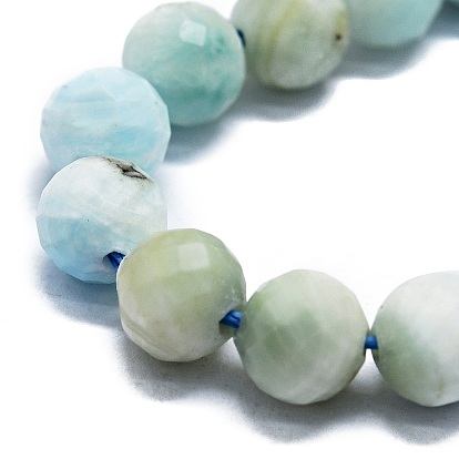 Natural Hemimorphite Beads Strands, Faceted(64 Facets), Round