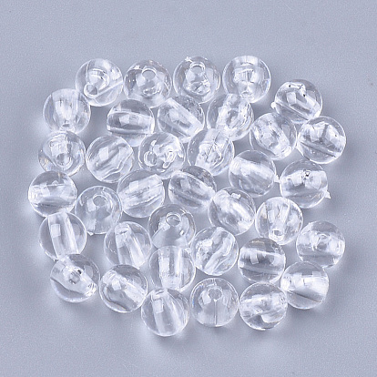 Perles en plastique transparentes, ronde